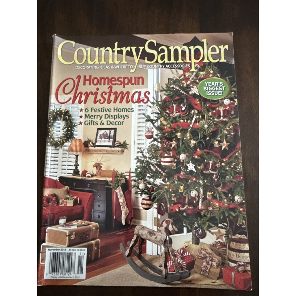 Country Sampler Homespun Christmas‎ Magazine 2013 Very Nice Condition